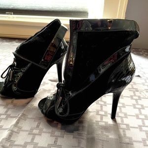 Shiekh peep toe velvet stiletto size 6